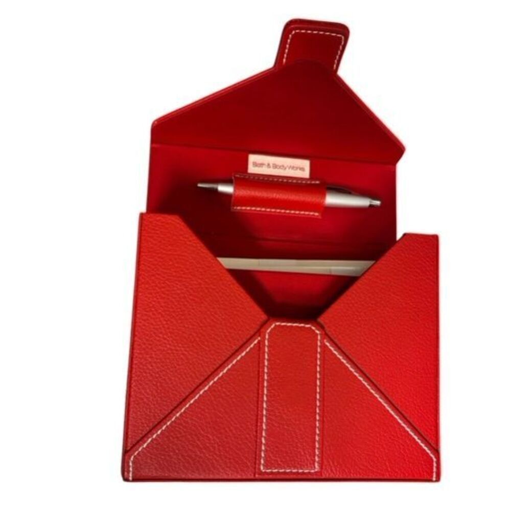 Bath & Body Works Red Faux Leather Stationery Set